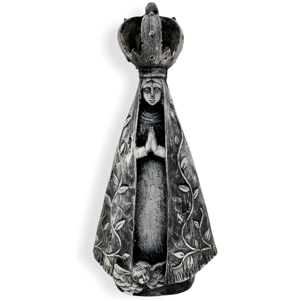 Imagem Nossa Senhora Aparecida Marmore Gesso Premium 30cm