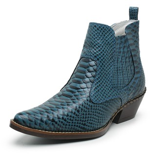 Bota Botina Masculina Bico Fino Anaconda Country Em Couro Legitimo