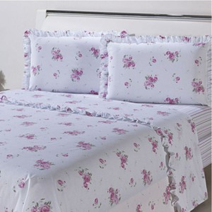 Jogo de Cama Lençol 400 Fios Casal Padrão 3 Peças Cama Box Estampado (Lindas Estampas)