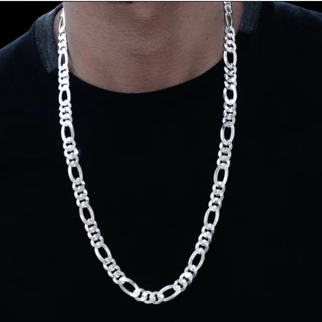 Corrente Masculina Banhada A Prata - 925 - 3x1 - 60 cm X 5 mm ...