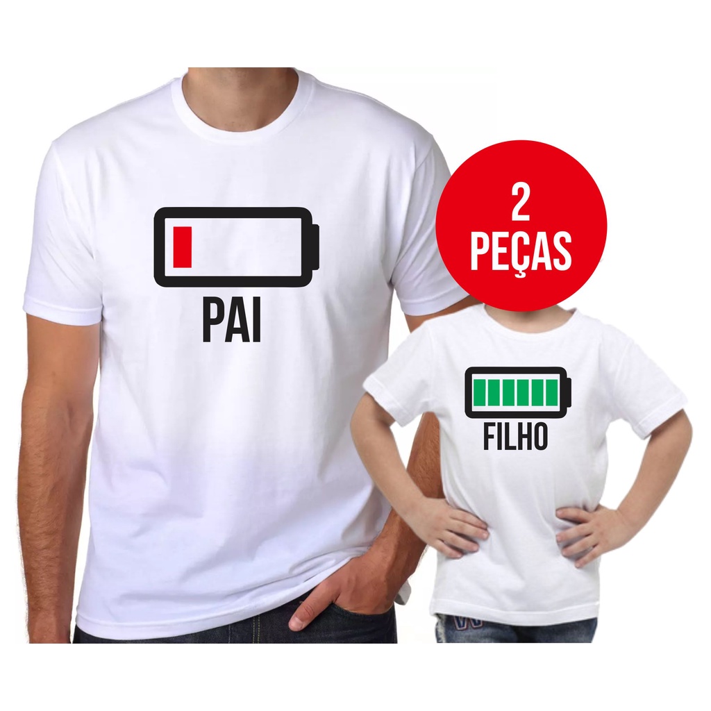 Kit Camisetas Bateria Forte X Bateria Fraca Tal Pai Tal Filho Tal Filha Camiseta Bateria Carregando