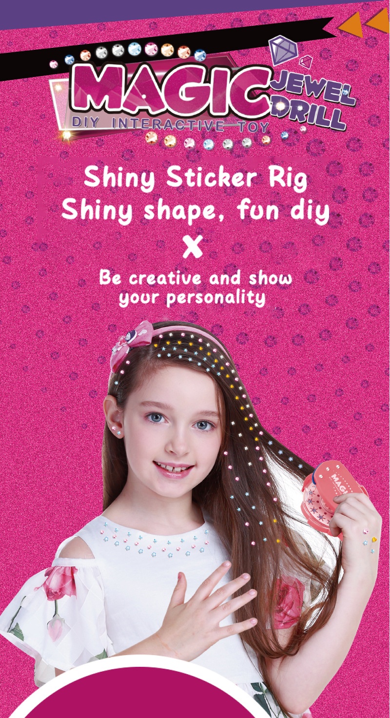 180 Gemas Blingers Deluxe Set Girls DIY Hair Design Toys Diamond