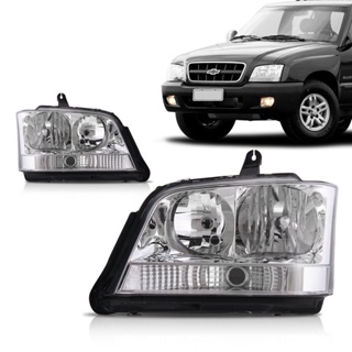 Par Farol S10 Blazer 2001 2002 2003 2004 2005 2006 2007 2008 2009 2010 2011 Foco Duplo Cromado em Oferta na Shopee