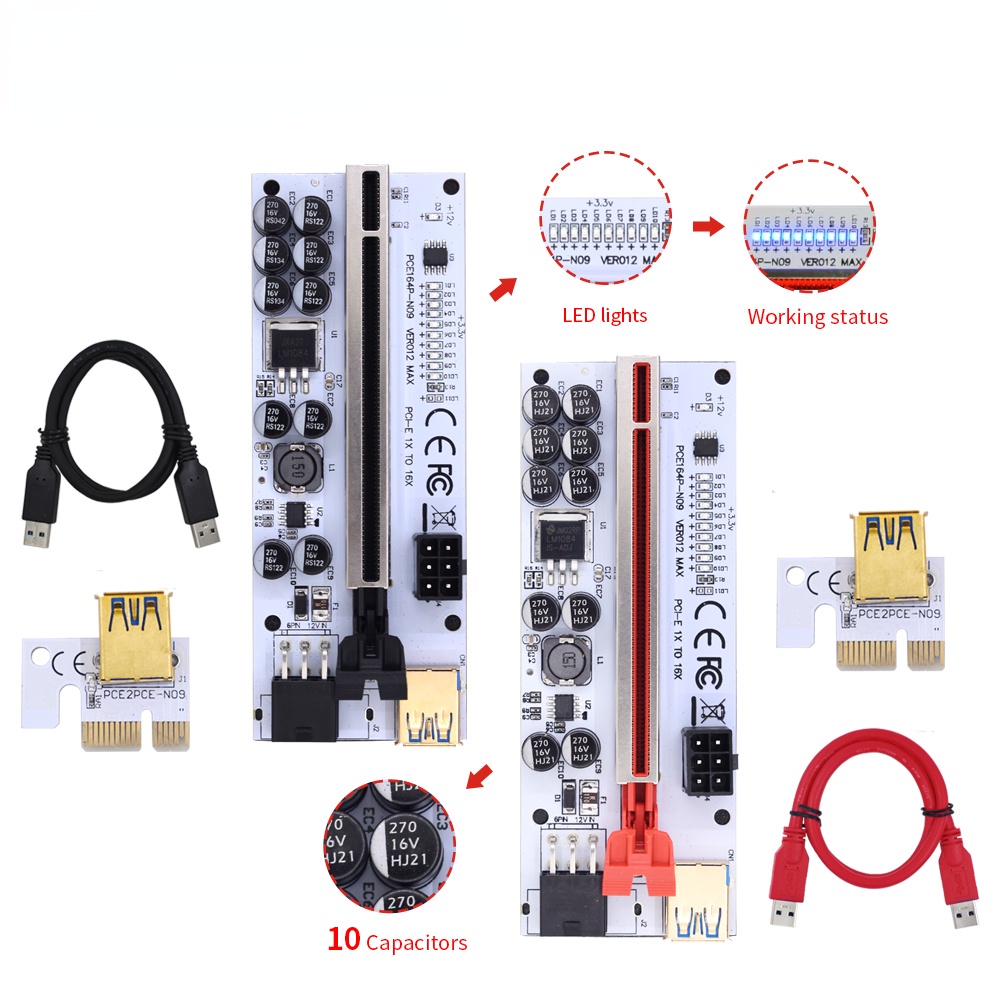 Cabo PCI-E Riser 012 MAX USB 3.0 1X Para 16X BTC - Corre Que Ta Baratinho