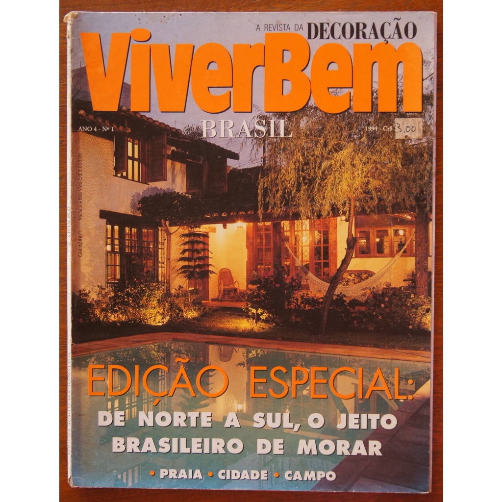 Revista Da Decoração ViverBem Brasil Ano 4 Nº 1 Edição Especial Praia Cidade Campo