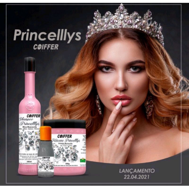 kit Princelllys Coiffer banho de Verniz doador de brilho e Hidratação