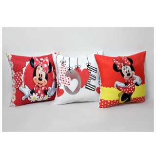 Kit c/ 3 Un. Capas de ALmofada Minnie Vermelha Quarto/Sala em Oferta na Shopee