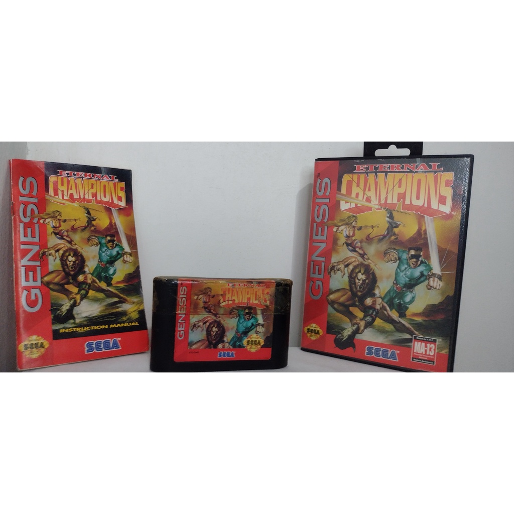 ETERNAL CHAMPIONS RARIDADE MEGA DRIVE/GENESIS C/CAIXA E  MANUAL