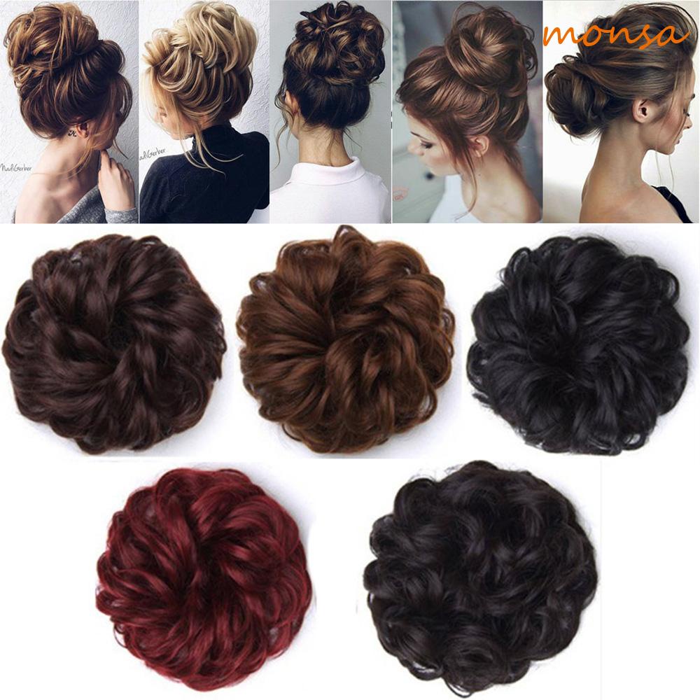 MONSA Enfeite/Presilha De Cabelo De Borracha Marrom Cacheado Coque Feminino em Oferta na Shopee
