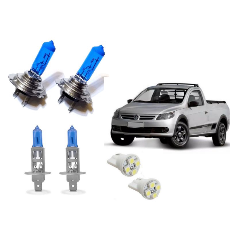 Jogo Lampadas Super Branca Farol Saveiro G5 2009 a 2012 PROMOÇÃO SHOPEE em Oferta na Shopee