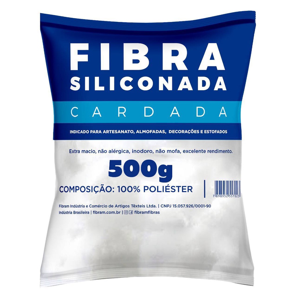 Fibra Siliconada Fibram 500G - Fibra de Enchimento Amigurumi, Almofadas, Fronhas
