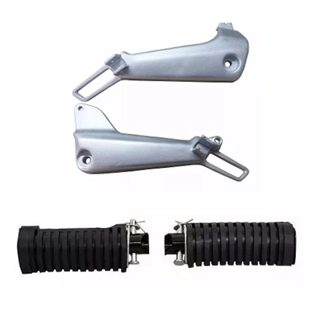 Par Suporte Pedaleira Bacalhau Titan  125 2000 2001 2002 2003 2004 2005 2006 2007 2008 Com Pedaleiras