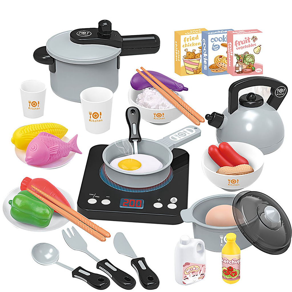 Cozinha Infantil Conjunto De Panelas Com Brincar Comida Brinquedo  Acessórios De Cozinha