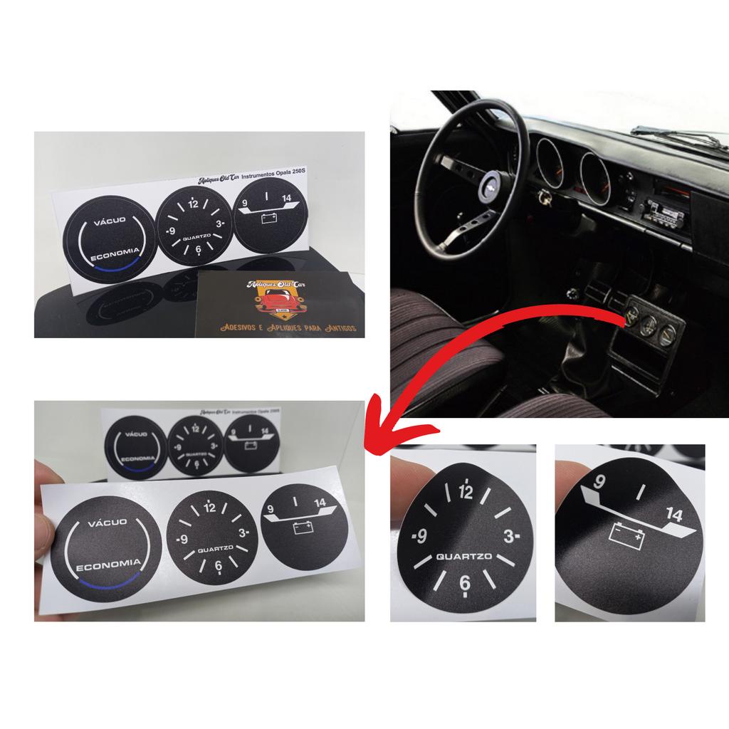 ADESIVO APLIQUE INSTRUMENTOS MANÔMETROS CONSOLE OPALA / CARAVAN 6CIL 250-S