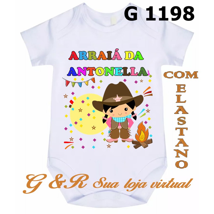 BODY BEBE ROUPA BEBÊ FRASES ARRAIÁ DA... FESTA JUNINA REF. G 1198