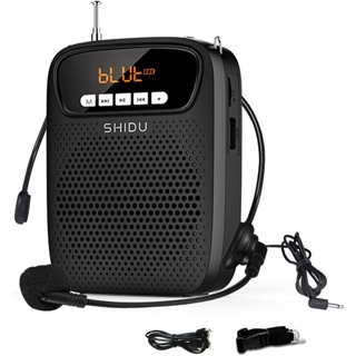 SHIDU Amplificador De Voz Portátil Microfone De Fone De Ouvido Mini PA Leve Com Fio Sistema Megafone Usável Suporta USB em Oferta na Shopee