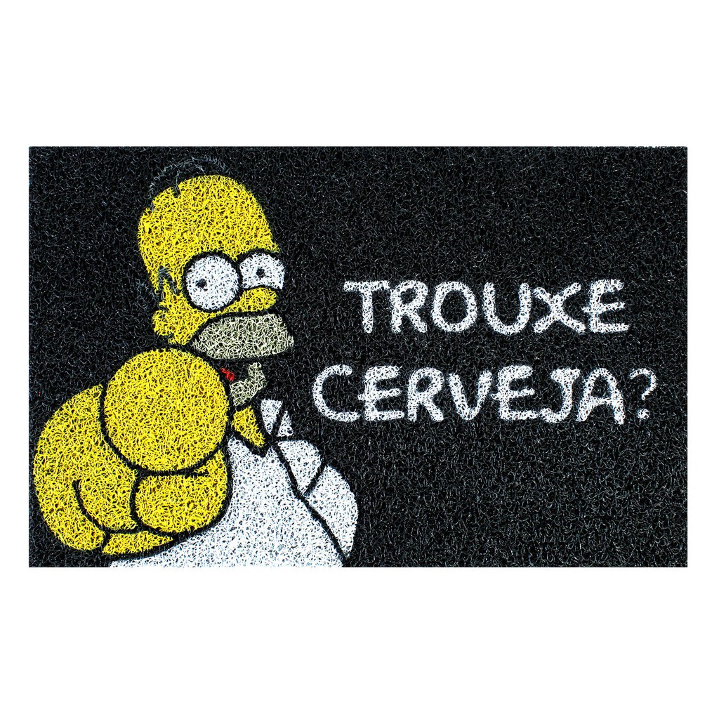 Tapete Capacho Divertido Trouxe Cerveja? Homer Simpson Vinil 60x40 Casa Porta Decoração