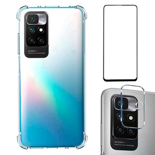 Kit 3em1 Capa Capinha Anti Impacto Redmi 10 Dual + Película 3d Vidro + Película de Câmera