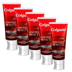 Kit 5 Creme Dental Colgate Luminous White Carvão Ativado 70g
