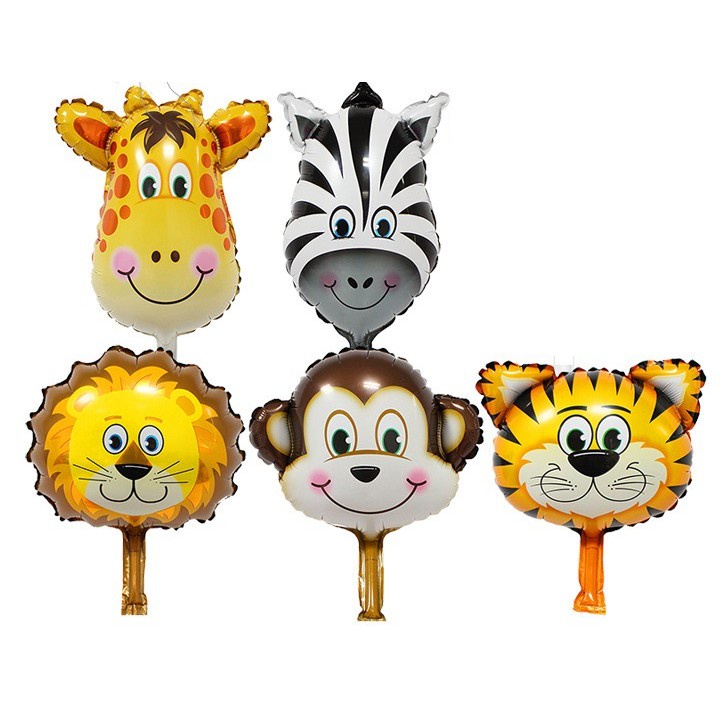 20 Balão Metalizado Safari Animais Centro De Mesa 32cm Macaco Girafa Leão Zebra Tigre - 4 cada em Oferta na Shopee