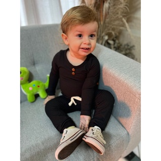 conjunto inverno Menina e Meninos Body e calça Ribana