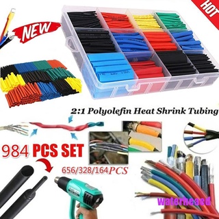 (waterheaed) Atualizado 164/328/656/984pçs Tubos Termo Retrátil Isolamento
