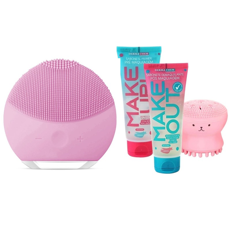 Kit Limpeza Facial Skin Care Esponja Elétrica Massagiadora Facial