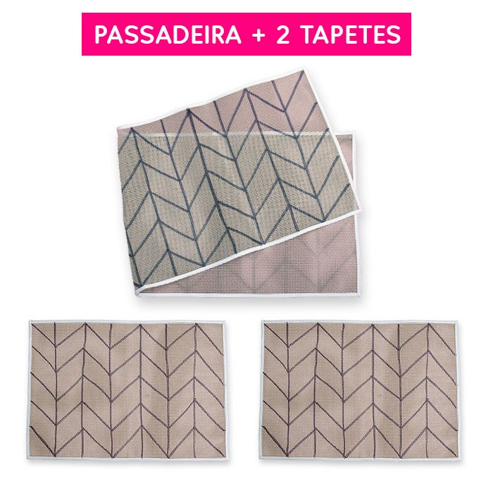 Talagarça jogo de cozinha chevron