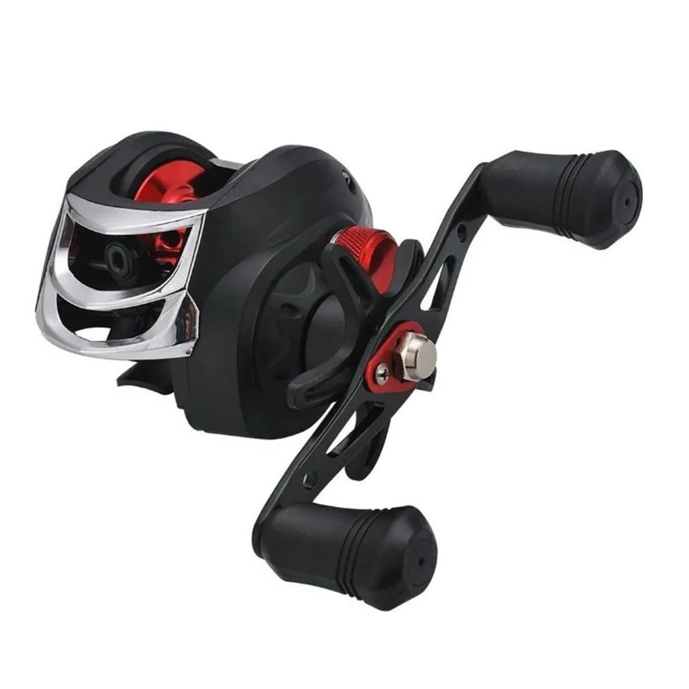 Carretilha Manivela Esquerda LK201 3 Rolamentos Vermelha - Deyu