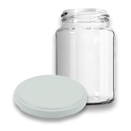 Kit 30 Pote de Vidro Para Conserva 600ml Tampa Metal Branca