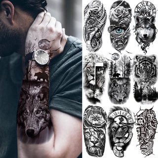 Adesivos De Tatuagem Para Mulheres E Homens , Lobo Tigre À Prova D
