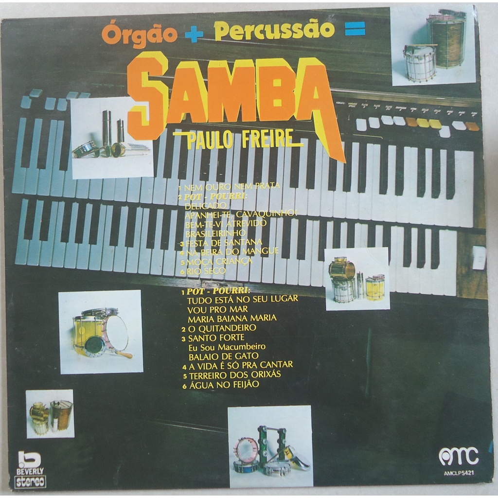 Lp Paulo Freire 1977 Órgão + Percussão = Samba, vinil