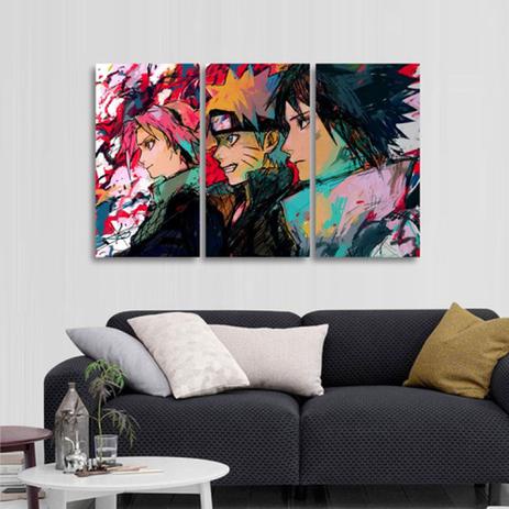 Quadros Decorativos Mosaico Naruto Sasuke Anime Naruto 0013 Peças 50x30