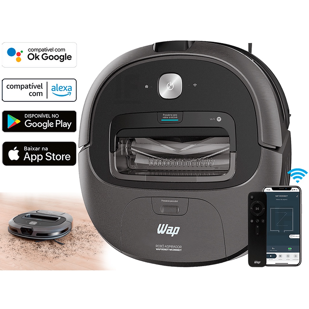 Aspirador Robô Inteligente Varre Passa Pano Com Sensor Bivolt Wap