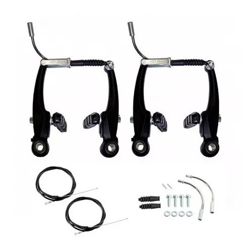 Freio V-brake de Nylon Preto Bike Bicicleta Completo C/ Cabos resistente promoção em Oferta na Shopee