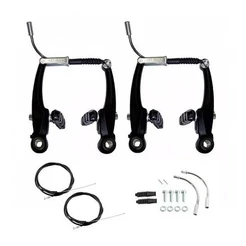 Freio V-brake de Nylon Preto Bike Bicicleta Completo C/ Cabos resistente promoção