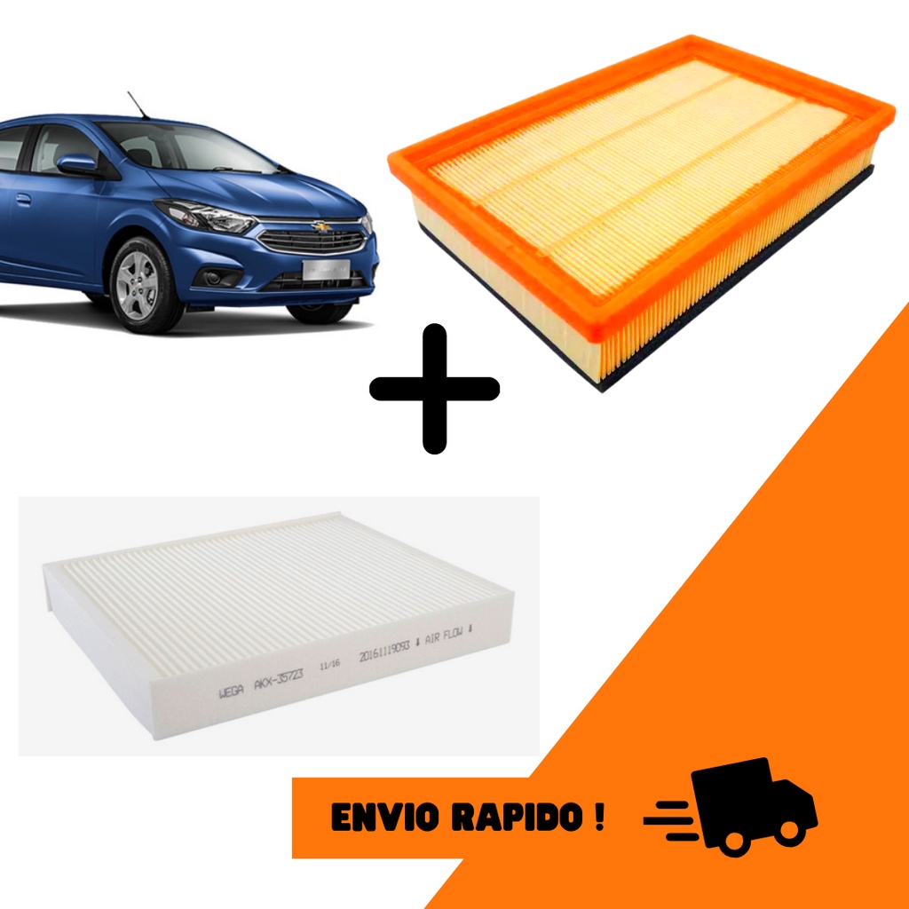 Kit Filtro Ar Motor + Filtro Ar Condicionado Cabine GM Onix Prisma 1.0 1.4 2012 á 2019 em Oferta na Shopee