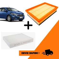 Kit Filtro Ar Motor + Filtro Ar Condicionado Cabine GM Onix Prisma 1.0 1.4 2012 á 2019
