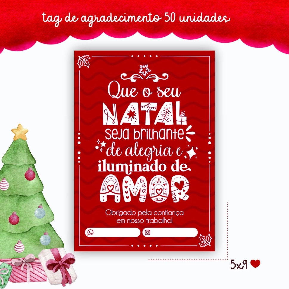 Cartão de Agradecimento de Natal | Shopee Brasil