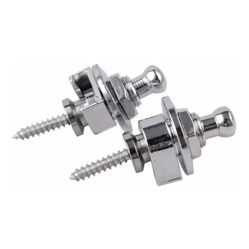 Strap lock straplock trava anti queda correia violão aço nylon guitarra contra baixo o par cromado em Oferta na Shopee