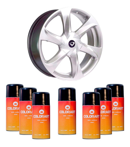 Tinta Spray Automotiva Para Rodas Prata + Verniz | Shopee Brasil