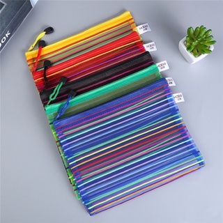 kit 6 peças Pasta A4 De Plástico Multiuso Com Zíper - Colorido