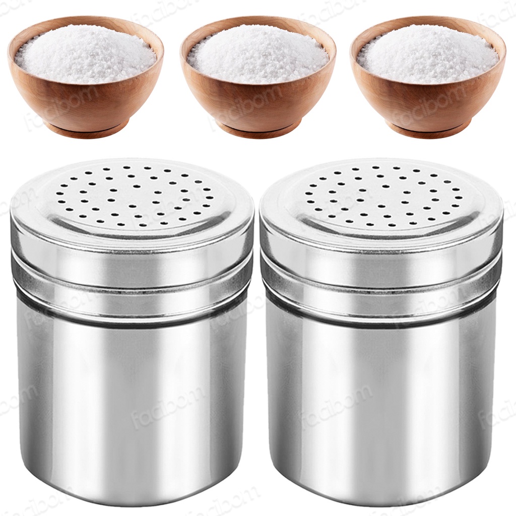 Kit 2 Saleiro Pimenteiro Porta Tempero Sal Pimenta Aço Inox