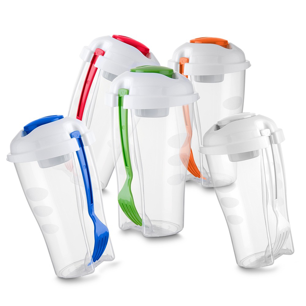 Copo Salada 850ml Com Garfo E Suporte Para Molho em Oferta na Shopee