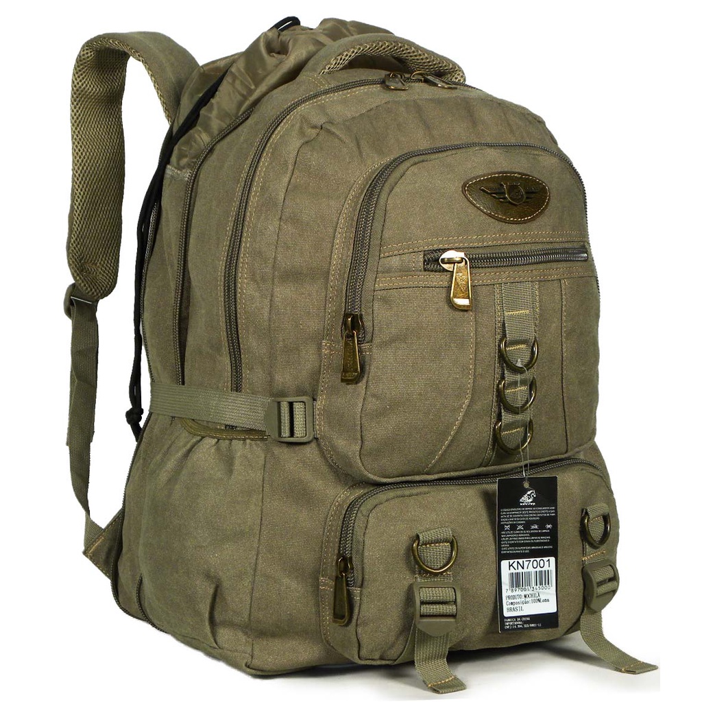 mochila lona expansiva 50 litros kvn7001 camping viagem | Shopee Brasil