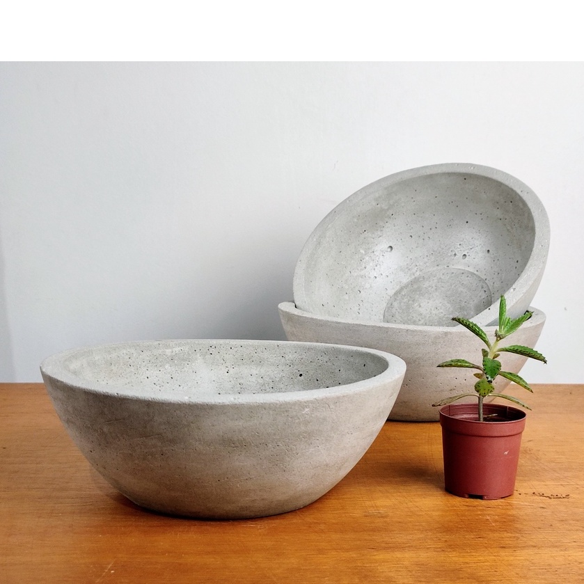 Vaso de Concreto Tigela Bowl Bacia Grande Cimento Artesanal | Shopee Brasil