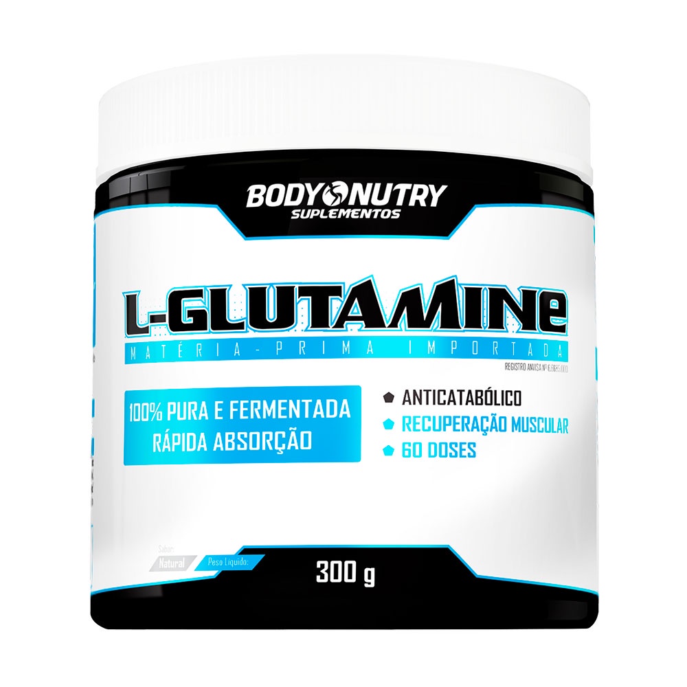 L-Glutamina 100% Pura, pote 300 g, Body Nutry