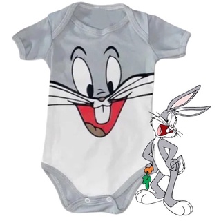 Body Bebê Temático Pernalonga Bebê Mesversário Fantasia