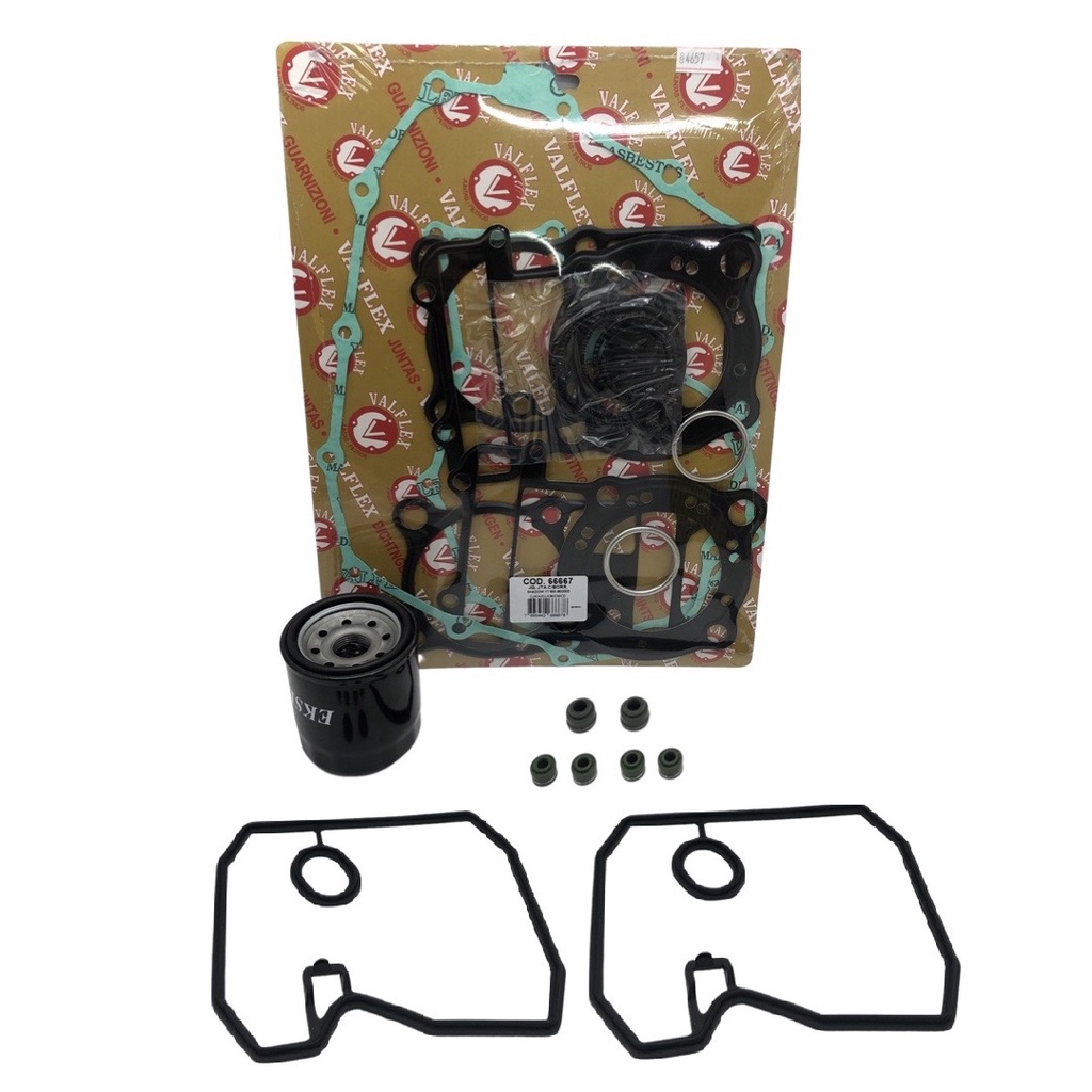 Jogo Junta + Filtro Óleo + Guarnições Tampa Válvula + Retentores Válvula Shadow Vt600 86/05