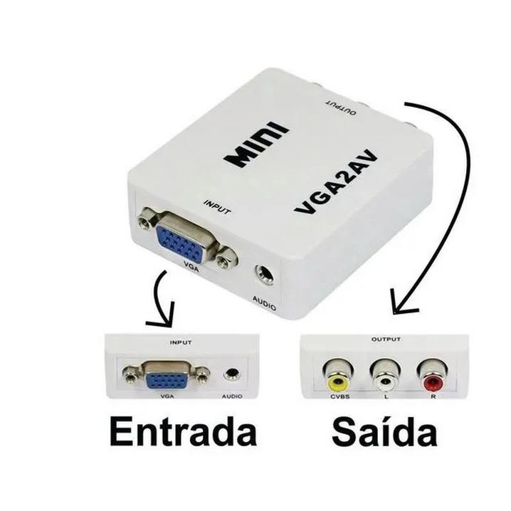 Conversor De Vga Para 3 Rca Av Vídeo (VGA2AV) em Oferta na Shopee